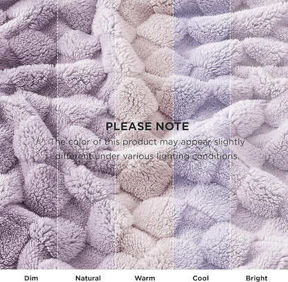 Bedsure GentleSoft Lavender Fog Throw Blanket for Couch - Checkered Fleece Blankets Gifts for Women Men Girls, Cute Soft Cozy Throw for Bedroom Home Decor Gifts, 50x60 Inches
