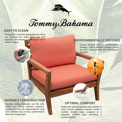 Tommy Bahama Deep Seating Lounge Cushion, 26" X 26" X 4", Bamboo Bay Mango