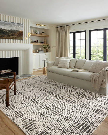 Loloi Kamala Collection KAM-02 Charcoal/Dove 2'-7" x 10'-0" Runner Rug