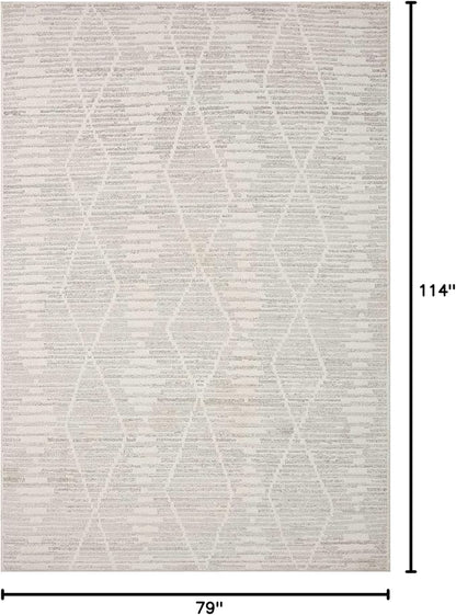 Loloi Kamala Collection KAM-02 Ivory/Silver 6'-7" x 9'-6" Area Rug