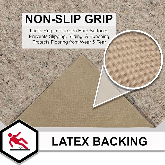 Mohawk Home 4' x 6' Non Slip Grip Rug Pad 1/4 Thick Felt + Rubber Backing - Dual Surface Safe for All Floors