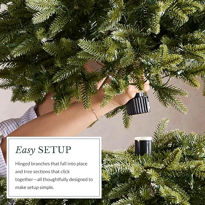 Balsam Hill 5.5 ft Unlit Classic Blue Spruce - Artificial Christmas Tree with Premium Stand for Indoor Holiday Decorating