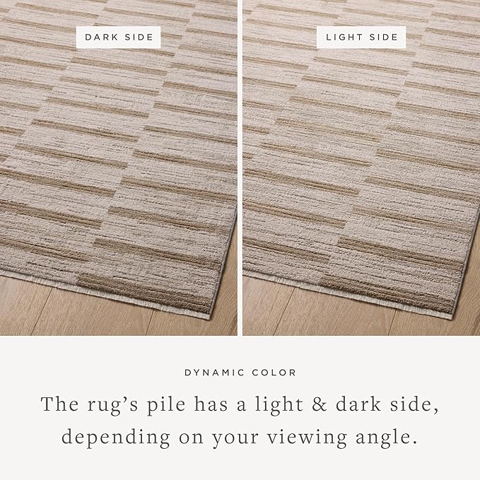 Loloi Amber Lewis Cali Collection CIL-04 Ivory/Tobacco 5'-3" x 7'-6", .25" Pile Height, Accent Rug