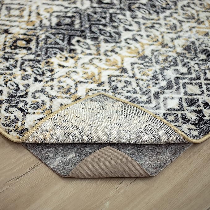 Mohawk Home 7' 8" x 10' 4" Non Slip Rug Pad Gripper 1/2 Thick Dual Surface Felt + Rubber Gripper - Safe for All Floors