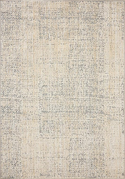 Loloi Amber Lewis Bexley Collection BEX-03 Natural/Slate 6'-6" x 9'-3" Area Rug Neutral, Textured, Living, Bedroom, Dining, Carpet
