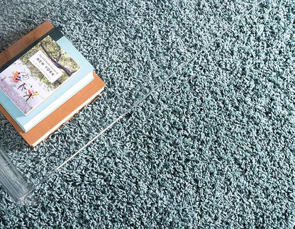 Unique Loom Solid Shag Collection Area Rug (2' 6" x 13' 1" Runner, Light Slate Blue)
