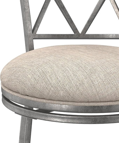 Hillsdale Stewart Indoor/Outdoor Swivel Counter Height Stool, Aged Pewter