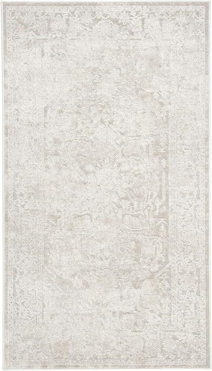 SAFAVIEH Area Rug 3x5 - Reflection Collection - Cream & Ivory, Non-Shedding & Easy Cleaning, Ideal for Entryway, Living Room, Bedroom (RFT665D)