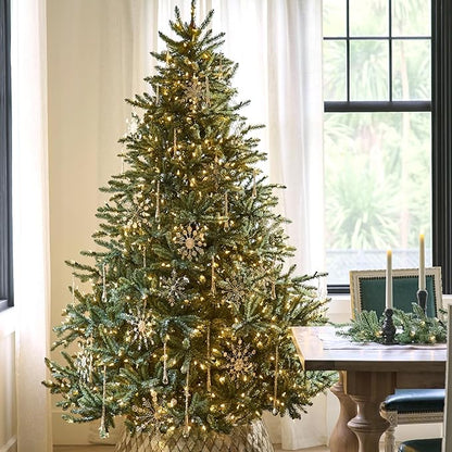 Balsam Hill 4.5ft Pre-Lit Classic Blue Spruce - Artificial Christmas Tree with 300 Clear Incandescent Lights, Easy Plug Technology, Premium Stand for Indoor Holiday Decorating