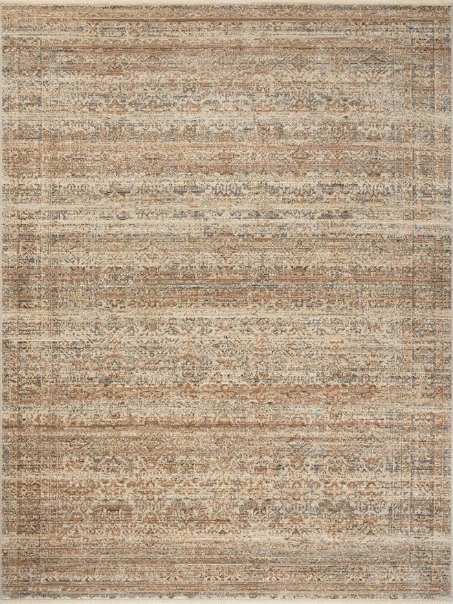 Loloi Amber Lewis Molly Collection MOL-01 Natural/Denim 6'-7" x 9'-2" Low Pile Area Rug