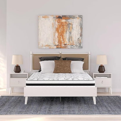 Signature Design by Ashley Queen Size Chime 8 Inch Medium Firm Innerspring Mattress with Pressure Relief Quilt Foam, Fiberglass Free, Mattress In A Box