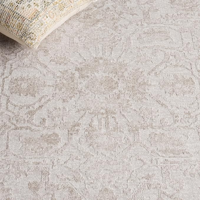 SAFAVIEH Area Rug 10x14 - Reflection Collection - Large - Cream & Ivory, Non-Shedding & Easy Cleaning, Ideal for Living Room, Bedroom (RFT665D)
