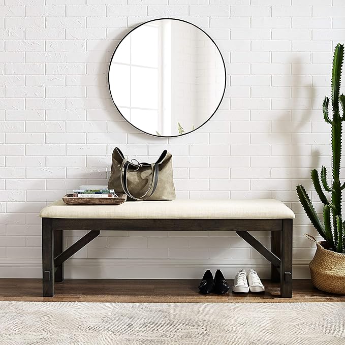 Crosley Furniture Hayden Wood Dining Bench for Entryway or Mudroom, Slate