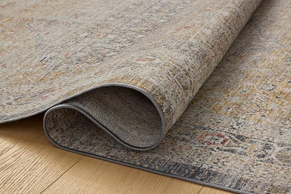 Loloi Chris Loves Julia Ida Collection IDA-02 Stone/Gold 7'-10" x 10', .19" Pile Height, Area Rug