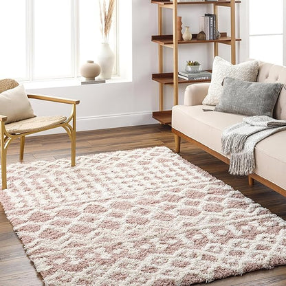 Livabliss Hapsburg Moroccan Shag Area Rug,9'3" x 12',Dusty Pink