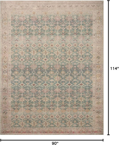Loloi Angela Rose Aubrey Collection AUB-02 Aqua/Sand 7'-6" x 9'-6", .19" Pile Height, Area Rug