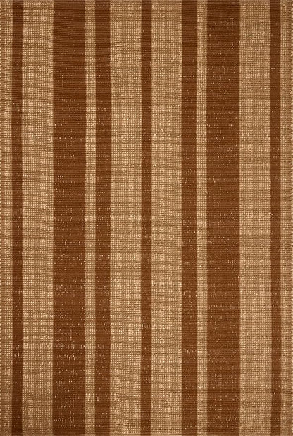 Loloi Leanne Ford Weatherstaff Collection WTS-04 Cinnamon/Natural 8'-6" x 11'-6" Area Rug Jute, Striped, Neutral, Living Room, Bedroom, Dining Room
