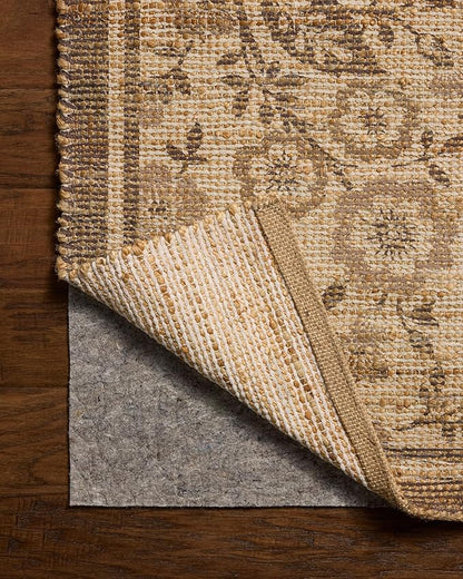 Loloi Chris Loves Julia Rue Collection RUE-03 Bark/Mocha 8'-6" x 11'-6" Area Rug Jute Neutral Floral Living Room Bedroom Rug