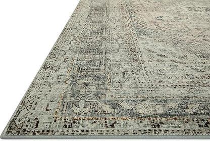 Loloi Magnolia Home by Joanna Gaines Sinclair Collection SIN-04 Natural/Sage 2'-0" x 5'-0", .25" Pile Height, Machine Washable, Accent Rug