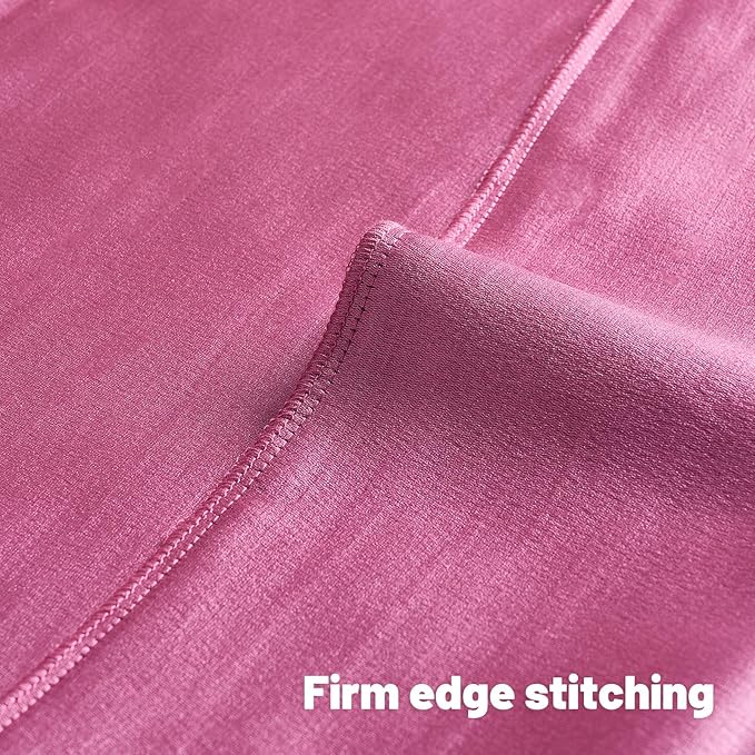 FUTEI Hot Pink Chenille Decorative Throw Pillow Covers 24x24 Inch Set of 2,Soft Embossed Striped Textured European Cushion Case,Modern Home Decor for Couch Bed Living Room