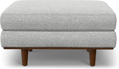 SIMPLIHOME Morrison Mid-Century Modern 72 inch Wide Sofa with Ottoman Set in Mist Grey Tightly Woven Performance Fabric for the Living Room and Family Room