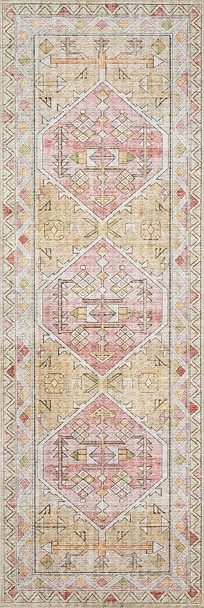 Loloi Skye Collection SKY-04 Gold/Blush 2'-0" x 5'-0" Accent Rug