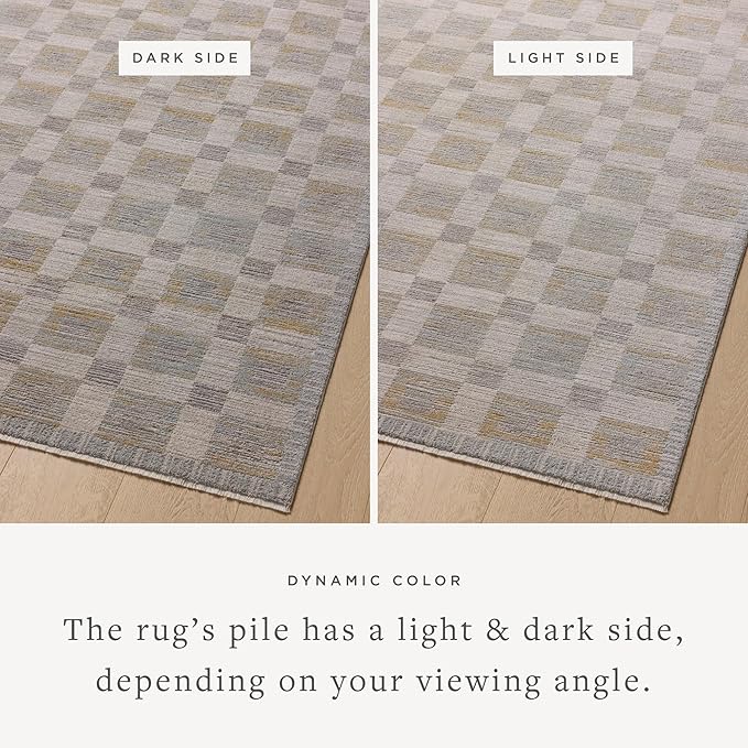 Loloi Amber Lewis Cali Collection CIL-07 Mist/Wheat 5'-3" x 7'-6", .25" Pile Height, Accent Rug