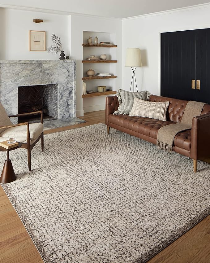 Loloi Darby Collection DAR-04 Ivory/Stone 6'-7" x 9'-3" Area Rug