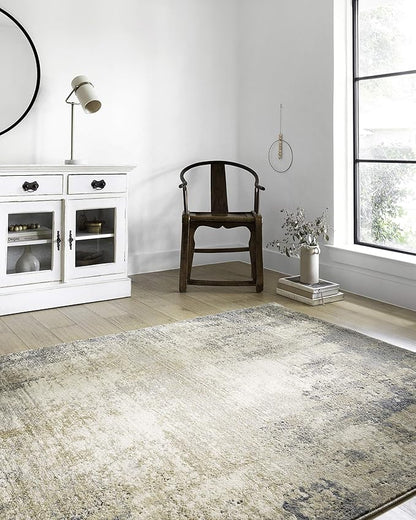 Loloi Teagan Collection TEA-08 Ivory/Mist 2'-8" x 10'-6" Runner Rug, Large, Soft Neutral Rug, High-Traffic for Living Room, Bedroom, Home Office, Dining Area