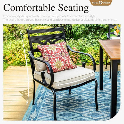 Sophia and William Patio Dining Chairs Set of 4, Outdoor Metal Armchairs, Outdoor Dining Chairs