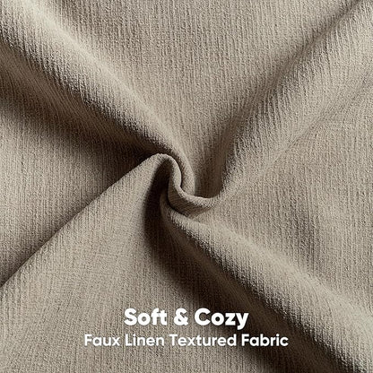 FUTEI Coffee Chenille Decorative Throw Pillow Covers 22x22 Inch Set of 2,Soft Cozy Faux Linen Textured Cushion Case,Farmhouse Home Decor for Couch Living Room