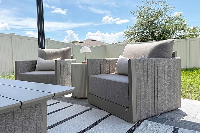 PURPLE LEAF Patio Furniture Set 9 Pieces Outdoor Conversation Sets PP Rope Patio Sofa with Cushions and Table Manual Weaving Deep Seating Furniture for Porch Lawn Backyard Beige