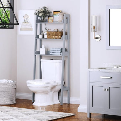 UTEX Over Toilet Bathroom Organizer, 3-Tier Above Toilet Storage Shelf Rack, Bathroom Shelves Over Toilet (Gray)