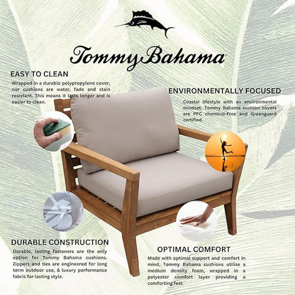 Tommy Bahama Deep Seating Lounge Cushion, 24" X 26" X 4", Bamboo Bay Sand
