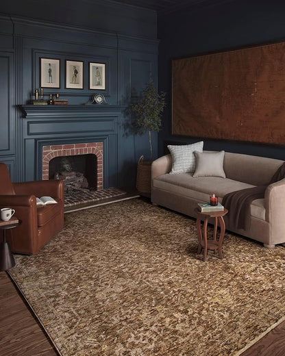 Loloi Magnolia Home by Joanna Gaines Junie Collection JUE-01 Clay/Natural 5'-3" x 7'-6", .38" Pile Height, Area Rug