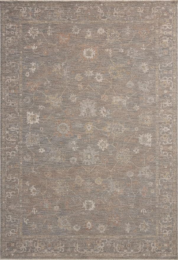 Loloi Chris Loves Julia Louisa Collection LOI-01 Stone/Multi 5'-3" x 5'-3", .38" Pile Height, Round Area Rug