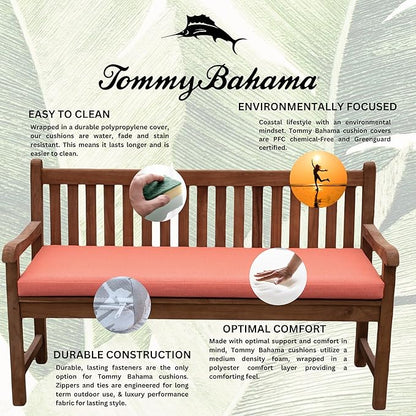 Tommy Bahama Bench Cushion, 44" X 16" X 2.5", Bamboo Bay Mango