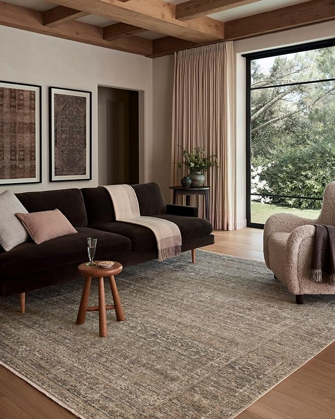 Loloi Amber Lewis Molly Collection MOL-04 Navy/Blush 11'-6" x 15'-6" Low Pile Area Rug