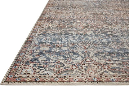 Loloi Chris Loves Julia Jules Collection JUL-06 Denim/Spice 7'-6'' x 9'-6'', .13" Pile Height, Area Rug