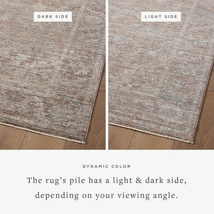 Loloi Magnolia Home by Joanna Gaines Millie Collection MIE-04 Brick/Fog 7'-10" x 10', .25" Pile Height, Area Rug