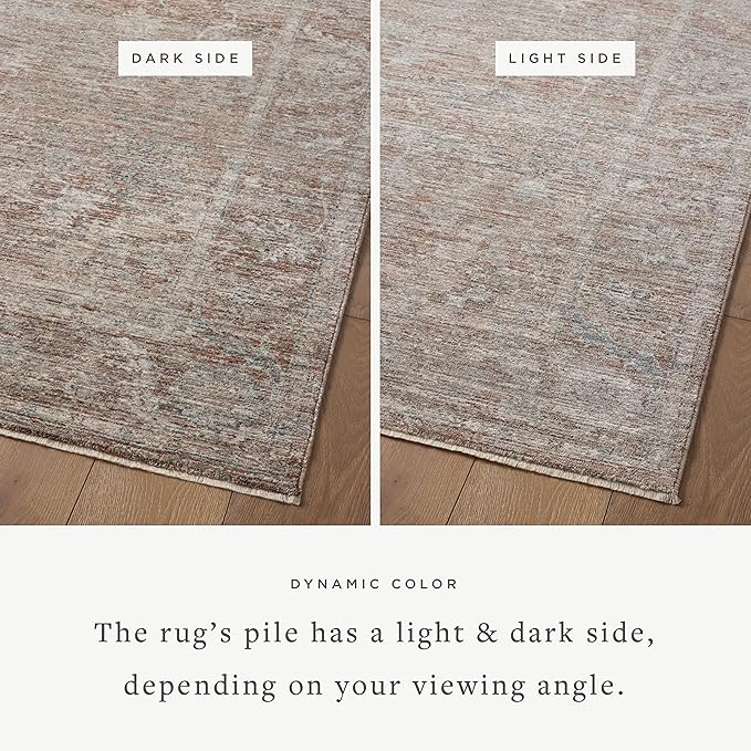 Loloi Magnolia Home by Joanna Gaines Millie Collection MIE-04 Brick/Fog 2'-7" x 14', .25" Pile Height, Runner Rug