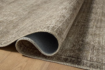 Loloi Amber Lewis Cambria Collection CBR-01 Ash/Bark 6'-0" x 9'-0" Area Rug Jute, Neutral, Vintage Style, Antique Tone, Living, Bedroom, Dining, Carpet