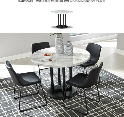 Signature Design by Ashley Centiar Mid Century Dining Room Bucket Chair, 2 Count, Black