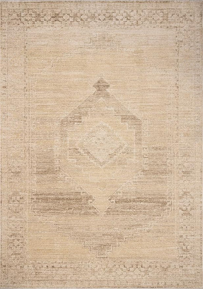 Loloi Chris Loves Julia Palma Collection PLM-07 Wheat/Taupe 9'-6" x 13'-1" Fringe Area Rug Vintage Style Boho Living Room Bedroom Carpet