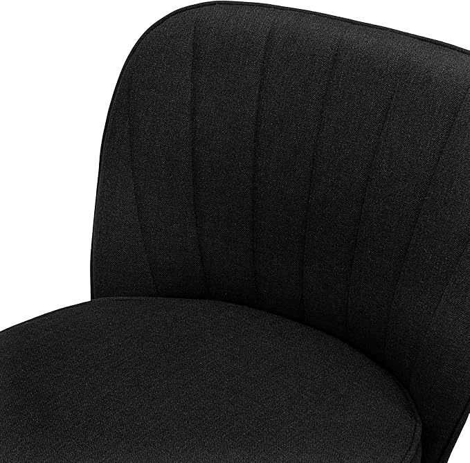 MINCETA Bar Stools Set of 2, 26 Inch Upholstered Barstools with Backrest and Footrest, Swivel Counter Height Barstools for Kitchen Island Home Bar Black