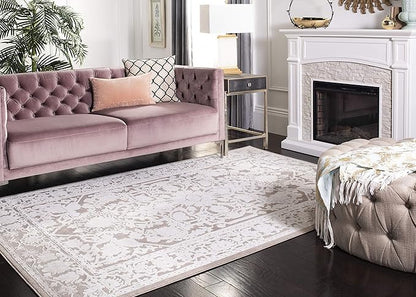 SAFAVIEH Area Rug 10x14 - Reflection Collection - Large - Beige & Cream, Non-Shedding & Easy Cleaning, Ideal for Living Room, Bedroom, Dining Space (RFT665A)