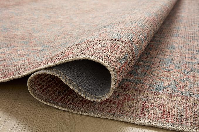 Loloi Angela Rose Aubrey Collection AUB-04 Blue/Terracotta 2'-6" x 9'-6", .19" Pile Height, Runner Rug