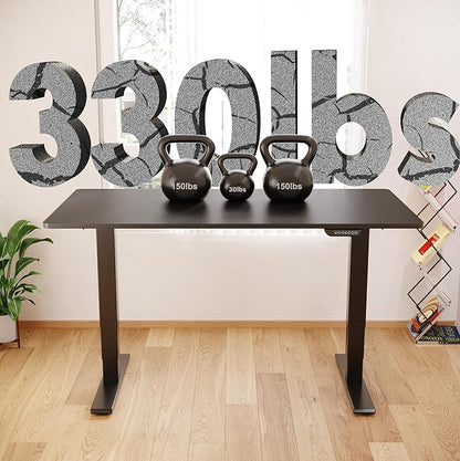 FLEXISPOT E6 MAX Dual Motor 3-Stage 48x30 Inch Heavy Duty Standing Desk, 330lbs Weight Capacity, Height Adjustable Desk w/Cable Management & Wheels (Seamless Black Desktop + Black Frame)