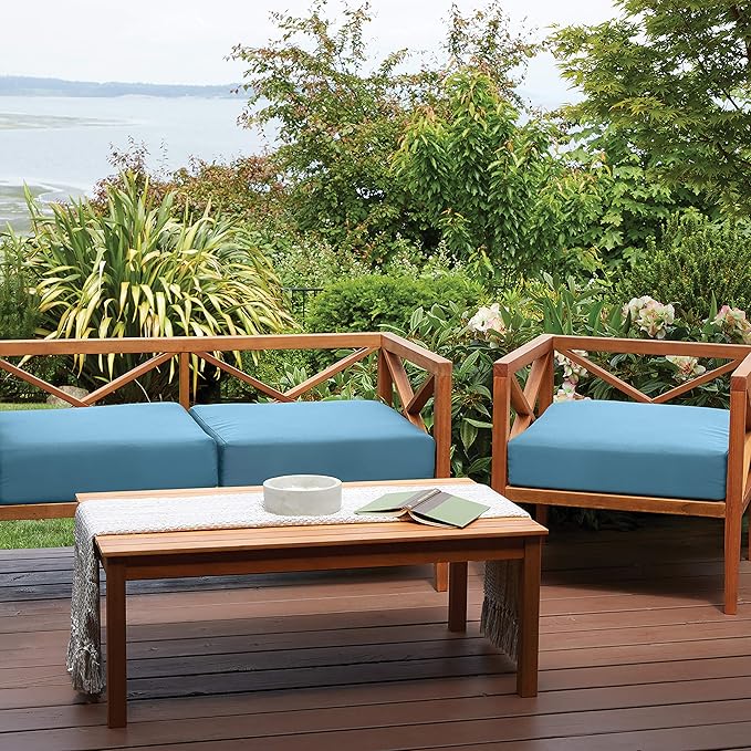 Classic Accessories Ravenna 42 x 18 x 3 Inch Bench/Settee Cushion, 1 Count (Pack of 1), Empire Blue, Patio Loveseat Cushion