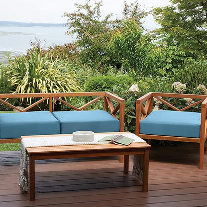 Classic Accessories Ravenna Water-Resistant 48 x 18 x 3 Inch Outdoor Bench/Settee Cushion, Patio Furniture Swing Cushion, Empire Blue, Patio Loveseat Cushion